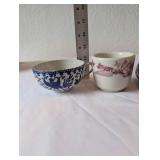 Collection of 4 Assorted Vintage and Art Pottery Bowls, Cups, and Dishes