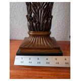 Table Lamp with Ornate Resin Base and Fabric Shade