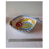 Vietri Italian Hand-Painted Fish-Shaped Ceramic Serving Bowl