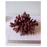 Red Decorative Coral Sculpture, Approximately 8 Inches Wide