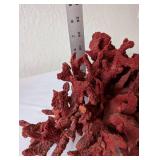 Red Decorative Coral Sculpture, Approximately 8 Inches Wide