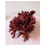 Red Decorative Coral Sculpture, Approximately 8 Inches Wide