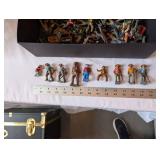 Box of Vintage Western Toy Figures Collection