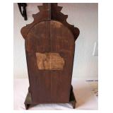 Antique F.L. Archambault Walnut Mantel Clock with Etched Glass Door