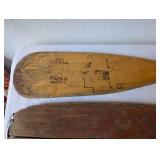 Set of 3 Vintage Wooden Canoe Paddles, Including Dick Tracy Paddle