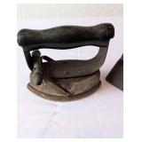 Collection of 4 Antique Cast Iron Sad Irons Assorted Brands