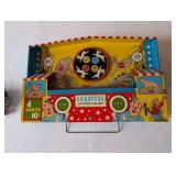 Vintage Carnival Shooting Gallery Tin Toy with Tin Tractor Loader