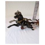 Vintage Cast Iron Two Horse Drawn Chariot Toy