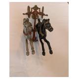 Vintage Cast Iron Two Horse Drawn Chariot Toy
