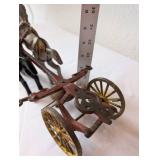 Vintage Cast Iron Two Horse Drawn Chariot Toy