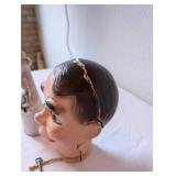 Vintage Collectibles Lot: Porcelain Ballerina Bottle, Ventriloquist Dummy Head, Mini Metal Wagon