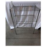 3-Tier Chrome Wire Shelving Unit, 31x24x14 Inches