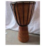 Hand-Carved Wooden Djembe Drum with Bahamian Dolphin Motif