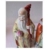 Pair of Hand-Painted Asian Porcelain Immortal Figurines