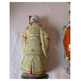 Pair of Hand-Painted Asian Porcelain Immortal Figurines