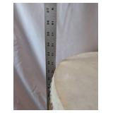 Large Vintage Wood and Hide Barrel Drum with Carved Figures