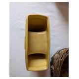 Vintage Basket, Ceramic Planter, and Sea Shell Display Collection