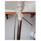 Adjustable Chrome Floor Lamp with White Shade