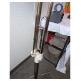 Adjustable Chrome Floor Lamp with White Shade