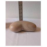 Wood Carved Burl Planter and Carved Stone Trinket Box Set