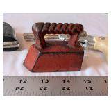 Set of 3 Vintage Toy Cap Guns and Cast Iron Miniature Flat Iron