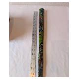 Decorative Hand-Painted Bowl, Painted Folk Flute, and Mineral Sphere Set