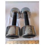 Pair of 15 lb Chrome Dumbbells with Rubber Grips