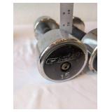 Pair of 15 lb Chrome Dumbbells with Rubber Grips