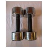 Pair of 15 lb Chrome Dumbbells with Rubber Grips