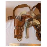 Vintage Western Toy Cap Gun Holsters and Texas Star Badge Collection
