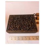 Lot of Vintage Wooden Folk Items with Carved Box and Handmade Utensils