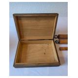 Lot of Vintage Wooden Folk Items with Carved Box and Handmade Utensils