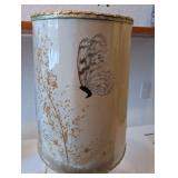 Vintage Table Lamp with Ceramic Cherub Base and Decorative Butterfly Shade