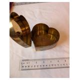 Collection of Vintage Metal Trinket Boxes, Porcelain Faucet Handles, and Silver Tone Brush