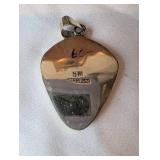 Group of 3: Sterling Silver Pendant, Embroidered Cloth, and Hand-Painted Mask