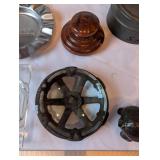 Vintage Ashtray and Collectibles Lot with Cast Iron Pig and Miscellaneous Items