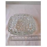 Clear Textured Art Glass Bowl with Bubble Pattern, 8 Inch