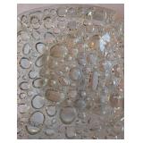 Clear Textured Art Glass Bowl with Bubble Pattern, 8 Inch