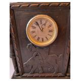 Wooden Bull Rider Mantel Clock with Storage Compartment