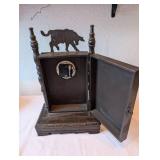 Wooden Bull Rider Mantel Clock with Storage Compartment