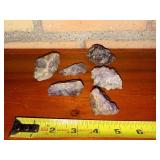 Amethyst Quartz Crystals - 6 rough Stones, Each 1.5-2.5 in