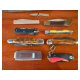 Pocket Knife Lot - Vintage Folding Knives & One Large Fixed Blade