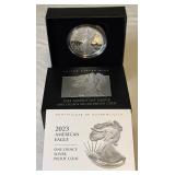 2023 W-American Eagle One Ounce Proof SILVER Bullion Dollar Coin - original package with COA