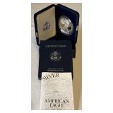 2000 P-American Eagle One Ounce Proof SILVER Bullion Dollar Coin - original package with COA