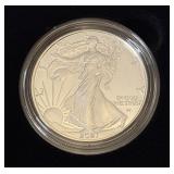 2021 W-American Eagle One Ounce Proof SILVER Bullion Dollar Coin - original package with COA