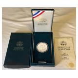 1991 Korean War Proof Memorial Dollar Coin - original package with COA, slight damage on box
