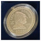 2000 Leif Ericson Millenium Proof SILVER Dollar - original package with COA