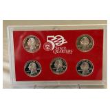 2004 State Quarters SILVER Proof Set - 5 coins - original package with COA