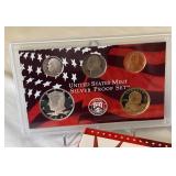 2003 SILVER Proof Set (10 coins) - original package with COA (1 error/1 correct)