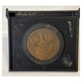 1972 American Revolution George Washington Commemorative Medal - case only, minor fire damage evident